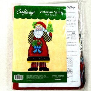 Craftways/Herrschner's  Victorian Santa Plastic Canvas Wall Hanging Kit  - NWT